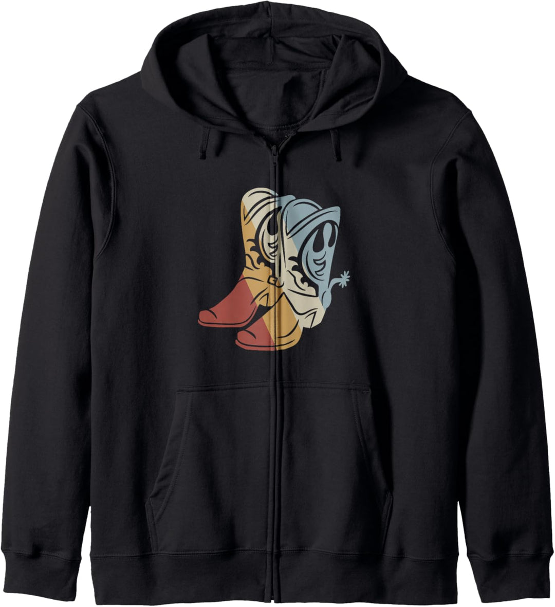 Cowboy Stiefel Retro Style Vintage Kapuzenjacke