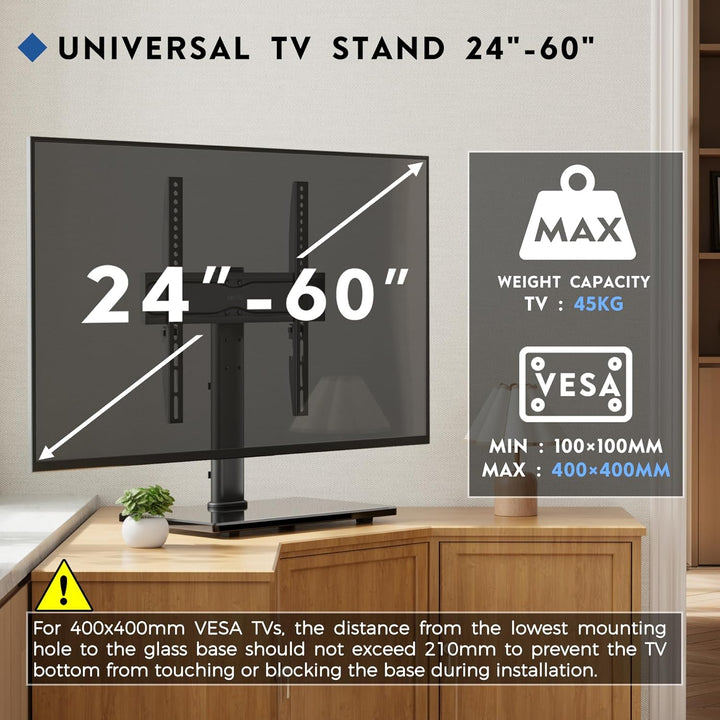 BONTEC TV Standfuss TV Ständer Universal Höhenverstellbar für 26-55 Zoll LCD LED OLED Plasma Flach &amp;