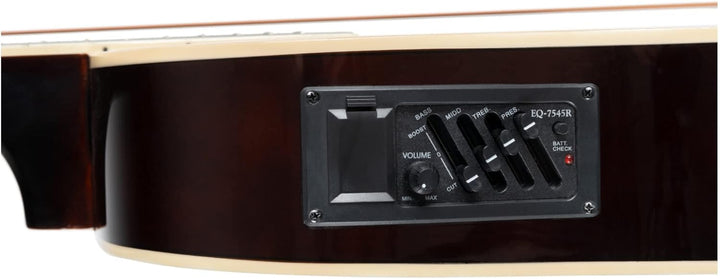 Rocktile WSD-8CE-NT Slim Line Westerngitarren Set - Dreadnought Akustik Gitarre - Westerngitarre mit