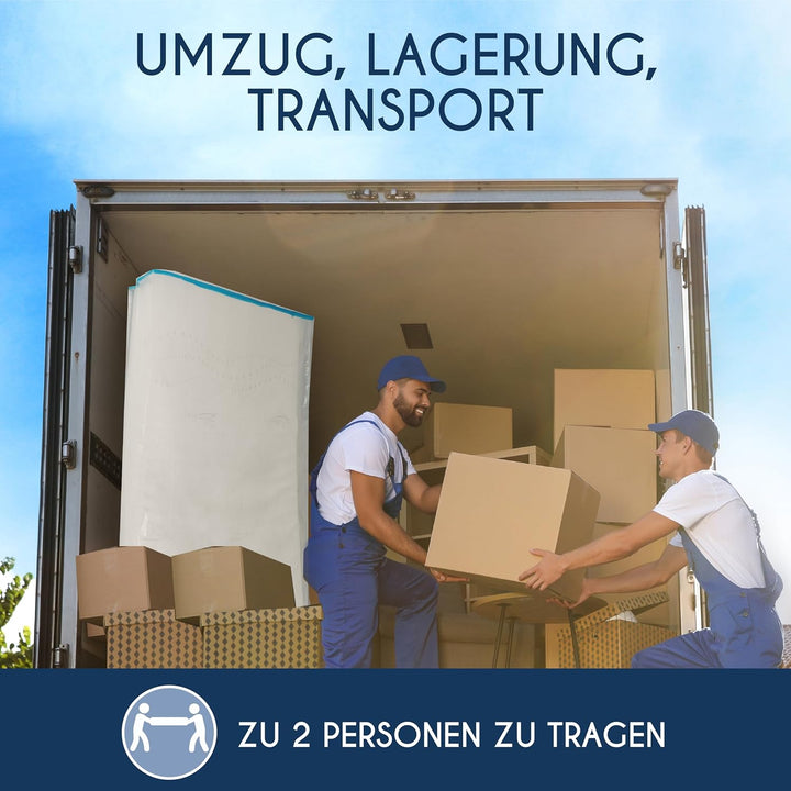 Matratzenhülle Kunststoff - 2er-Set - 90 x 200 (Dicke 30 cm) - Matratzenschutz mit Breitem Reissvers