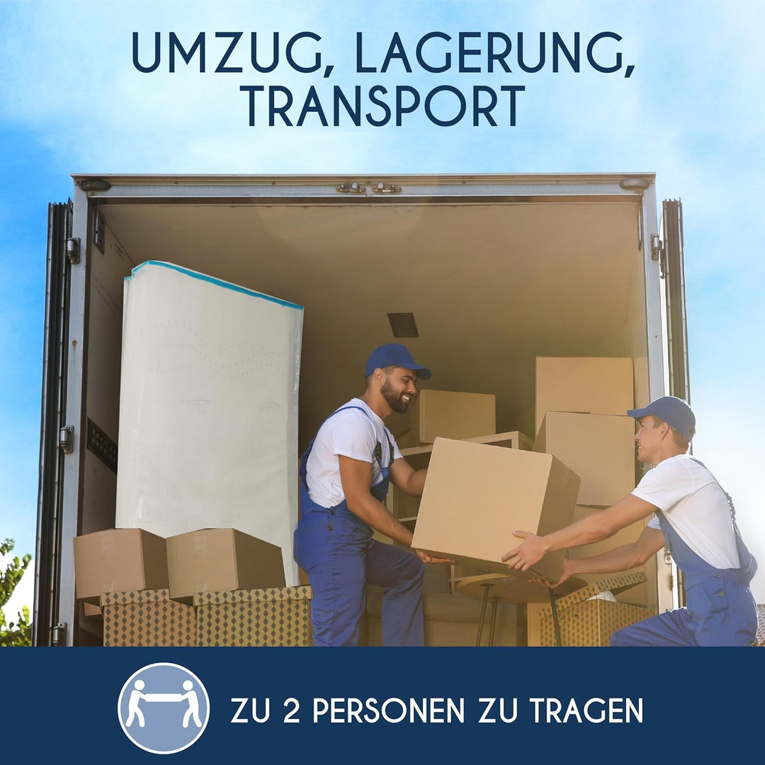 Matratzenhülle Kunststoff - 2er-Set - 180 x 200 (Dicke 30 cm) - Matratzenschutz mit Breitem Reissver