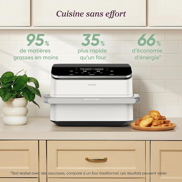 COSORI Air Fryer 10 l Twinfry, Fritteuse ohne Öl, 5-in-1, Dual Zone Airfryer mit abnehmbarem Trenner