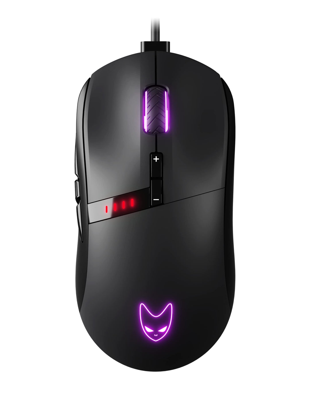 Oversteel - Invar USB Gaming Maus, 12400 DPI einstellbar, 9 programmierbare Tasten, 10 RGB Beleuchtu
