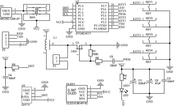 DIY Luftbefeuchter Lötbausatz, Luftbefeuchter Löt Bausatz Erwachsene mit OLED Display, Temperatur, L