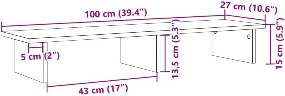 vidaXL Monitorständer, Schreibtischaufsatz für 2 Monitore, Unterbau Bildschirm Laptop Ständer, Tisch