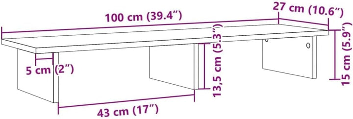 vidaXL Monitorständer, Schreibtischaufsatz für 2 Monitore, Unterbau Bildschirm Laptop Ständer, Tisch