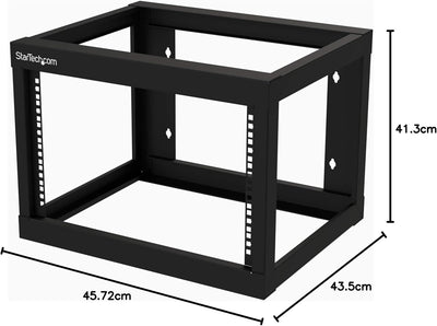 StarTech.com 6HE 19 Zoll Wand Netzwerk Rack - 2 Pfosten, 48cm tief mit offener Rahmen, für AV/IT/Kom