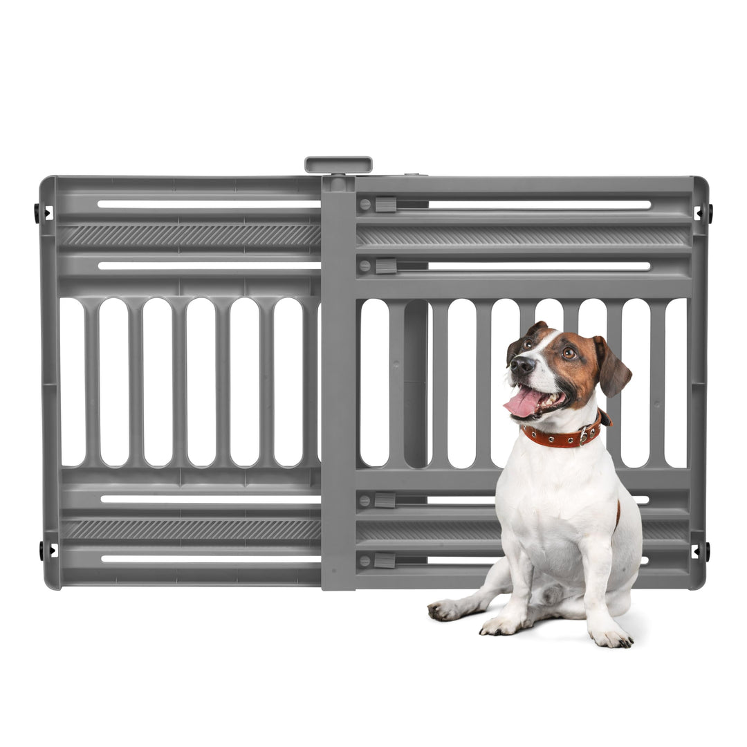 Iris Ohyama, Sicherheitsgitter, Kunststoff-Treppenabsperrung (PP) für Hunde, Katzen, B61 x T5 x H64