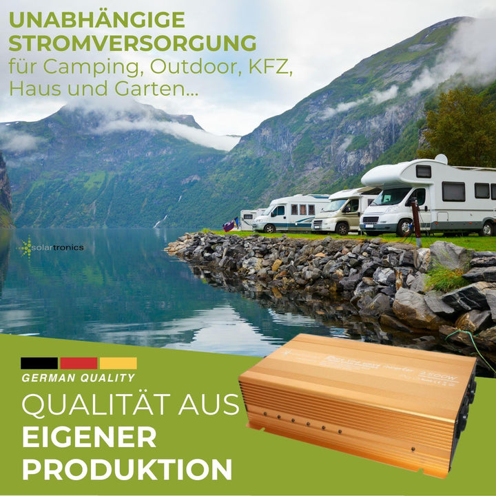 Wechselrichter - Spannungswandler 12V 300 bis 3000 Watt reiner SINUS mit echtem Power USB 2.1A Gold