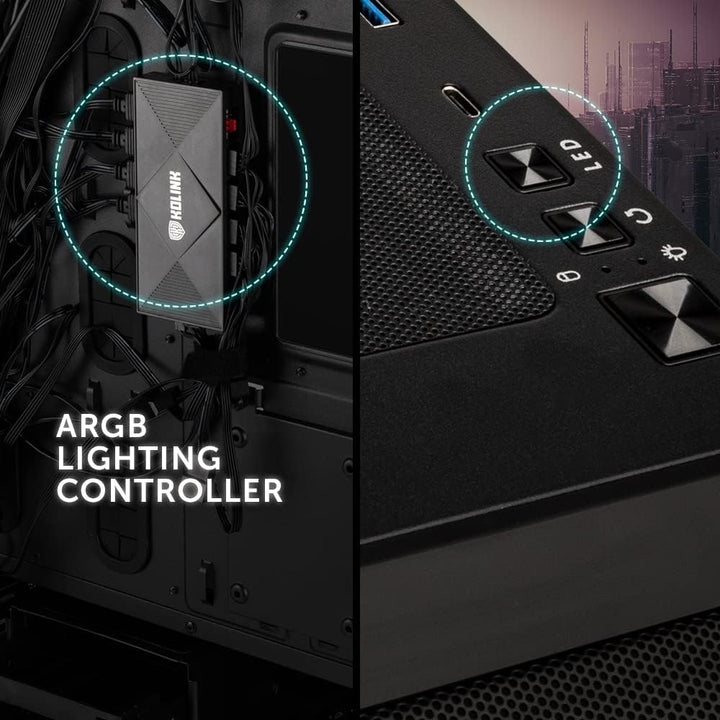 Kolink Citadel Mesh ARGB Midi-Tower PC Gehäuse E ATX Gehäuse RGB PC-Gehäuse, Tempered Glass Computer