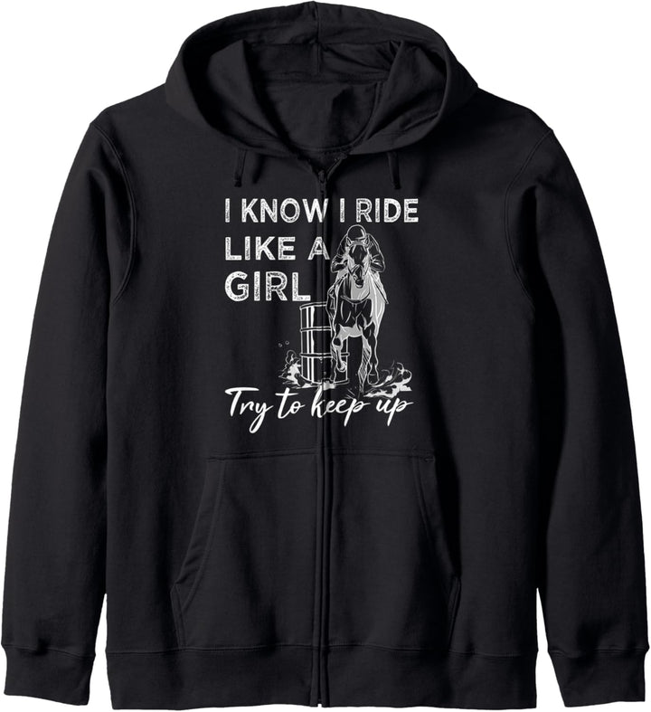 Niedliches Design für Barrel Racing Pferd Rodeo Cowgirl Western Kapuzenjacke