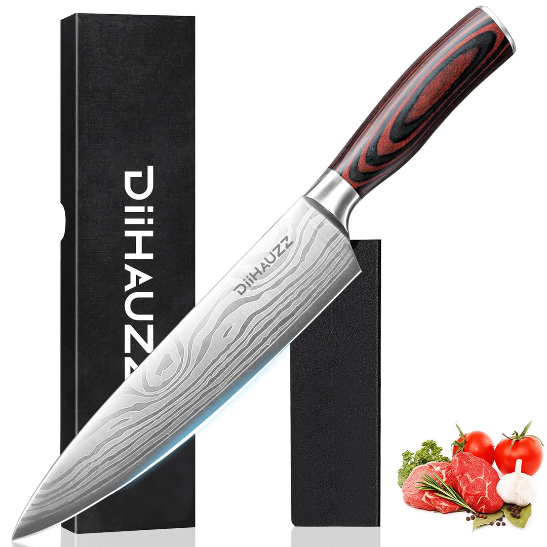 Kochmesser, 20 cm Professionelles Küchenmesser, Ultrascharfes Messer, Chefmesser aus hochwertigem Ed
