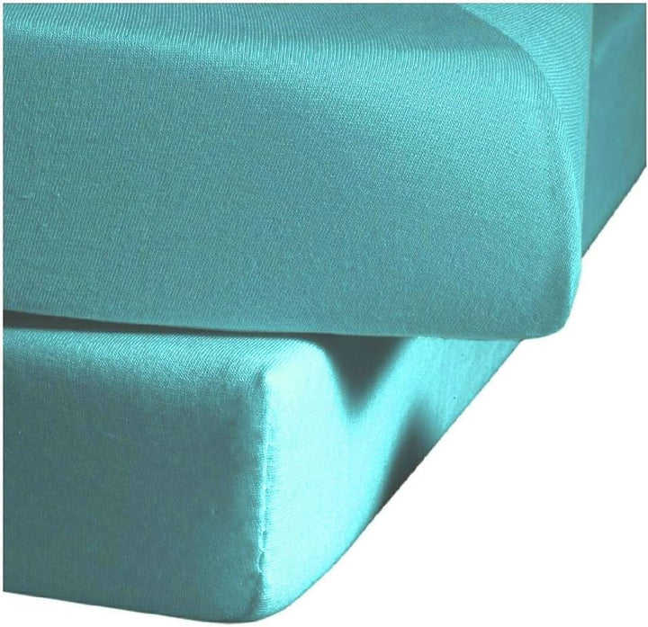 fleuresse Comfort Spannbettlaken, 96% Baumwolle, 4% Elasthan, Petrol, 200 x 200 cm 200 x 200 cm Petr
