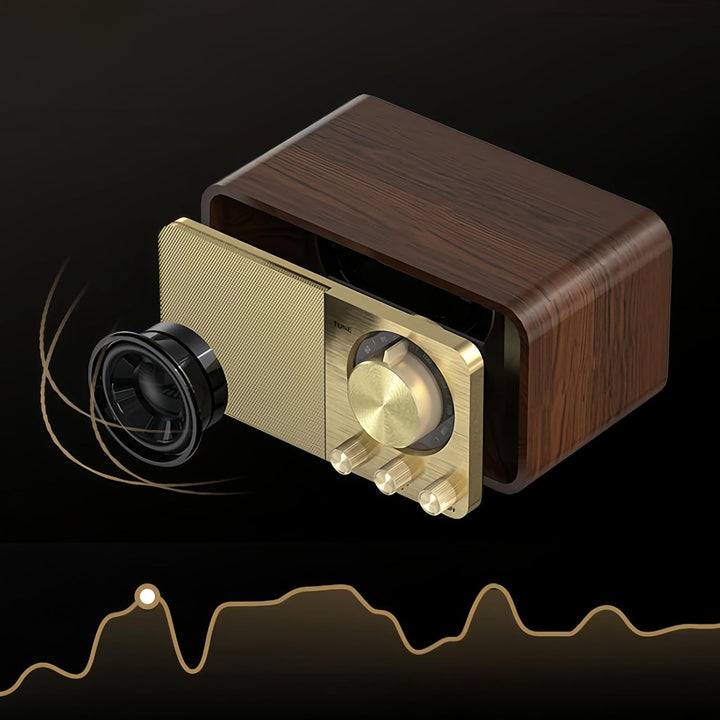 Retro Radio mit Bluetooth, Nostalgie Radio Klein, Bluetooth Radio Retro, 5 Watt Lautsprecher, Vintag
