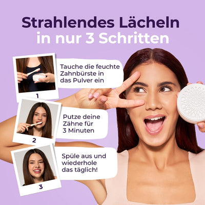 Onlysmile Teeth Whitening Pulver für weisse Zähne | Zahnaufhellung und Bleaching Pulver mit sichtbar