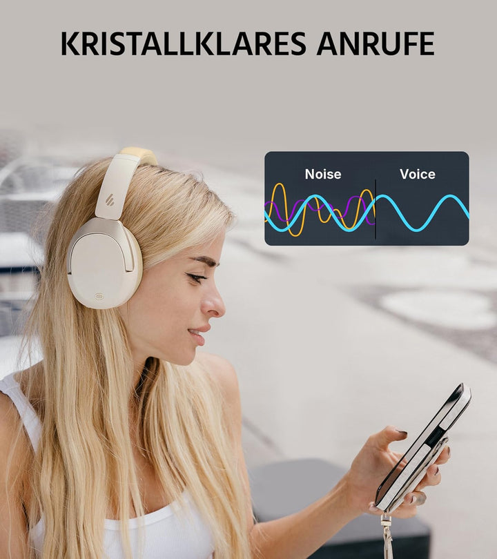 Edifier W830NB Wireless Over Ear Kopfhörer mit -45dB ANC, 94Std. AKKU, LDAC Hi-Res Sound, Spatial So