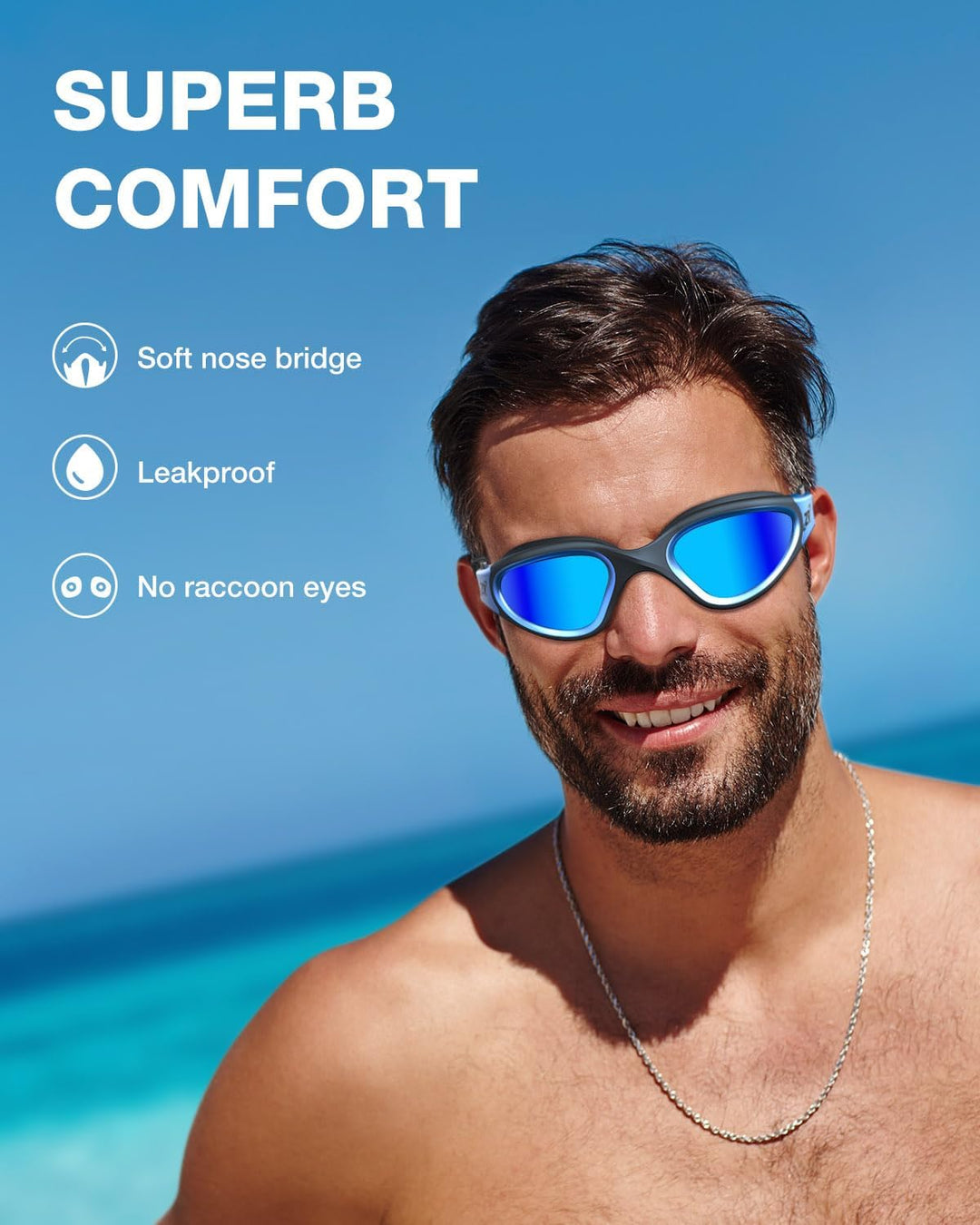 ZIONOR G1 - Polarisierte Schwimmbrille für Unisex und Erwachsene und Damen, beschlagfrei, 100% UV-Sc