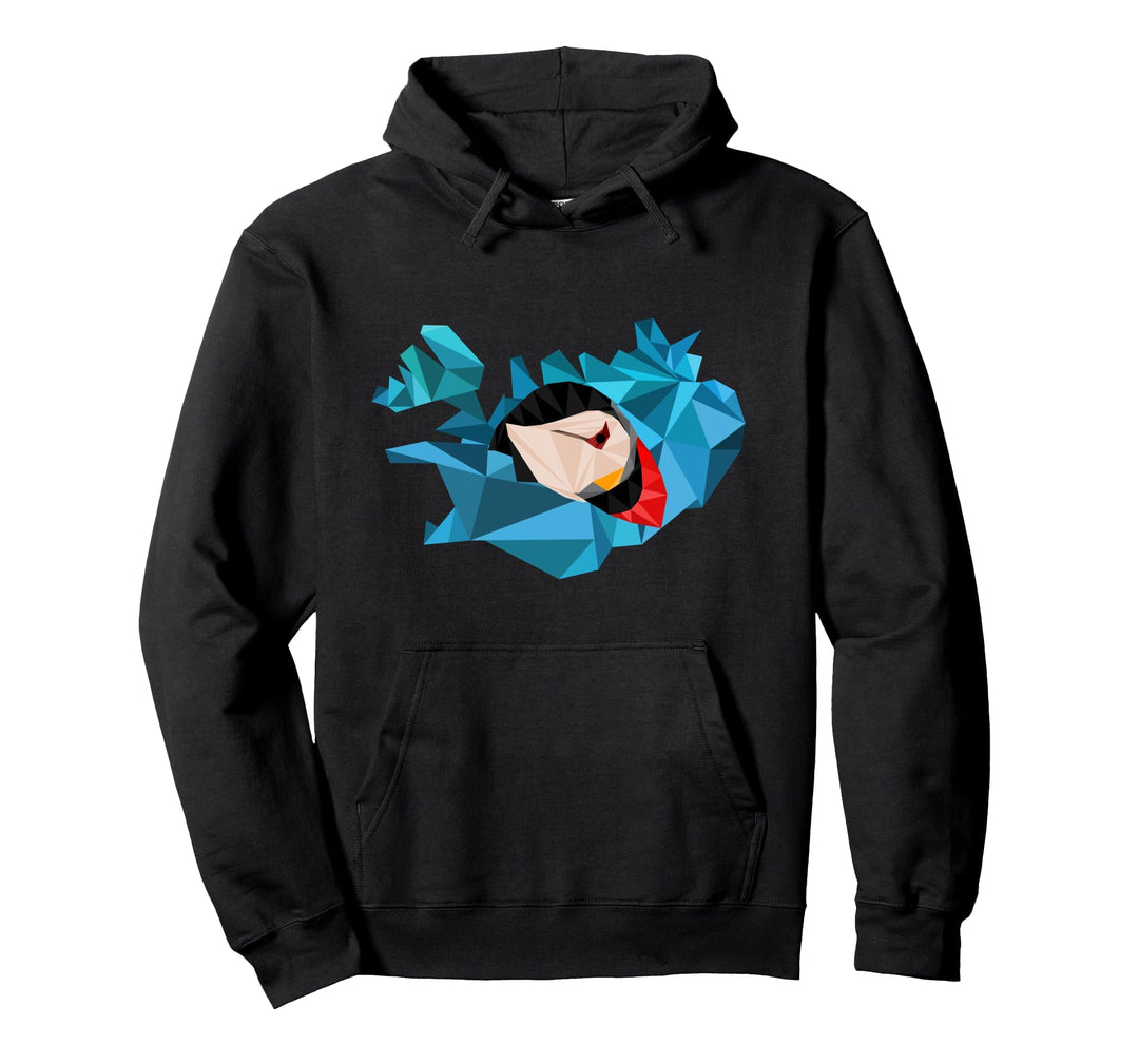 Island Karte Puffin Iceland geometrisch Polygon-Stil Pullover Hoodie