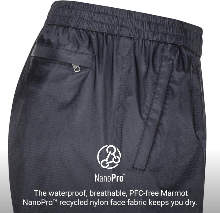 Marmot Herren Precip Eco Pant, wasserdichte Regenhose, Winddichte Wanderhose, atmungsaktive Regenkle