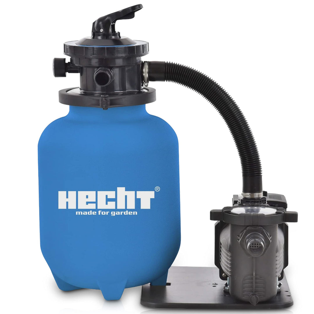 HECHT Sandfilter Sandfilteranlagen 11.000 Liter – Poolfilteranlage Sandfilterpumpe Reinigungspumpe f