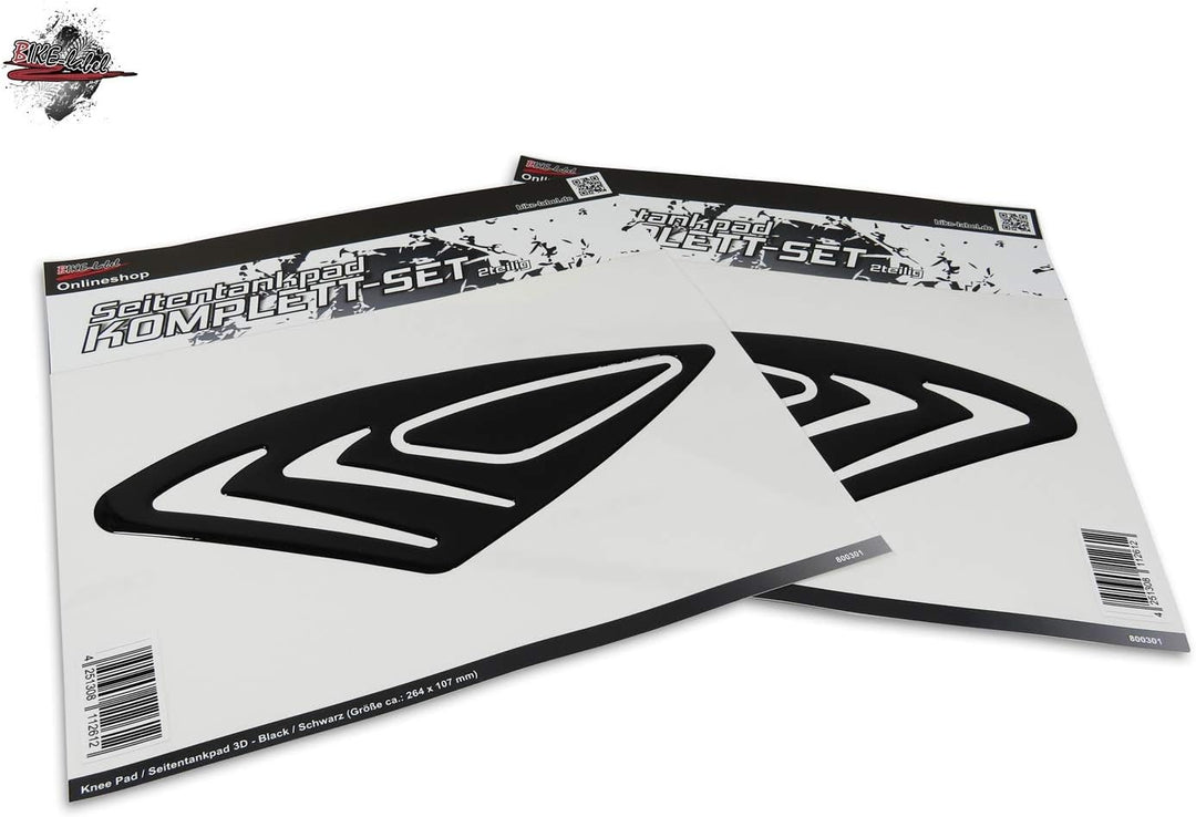 BIKE-label Seitentank Tankpad Motorrad Lackschutz Aufkleber Black Schwarz 800301VA