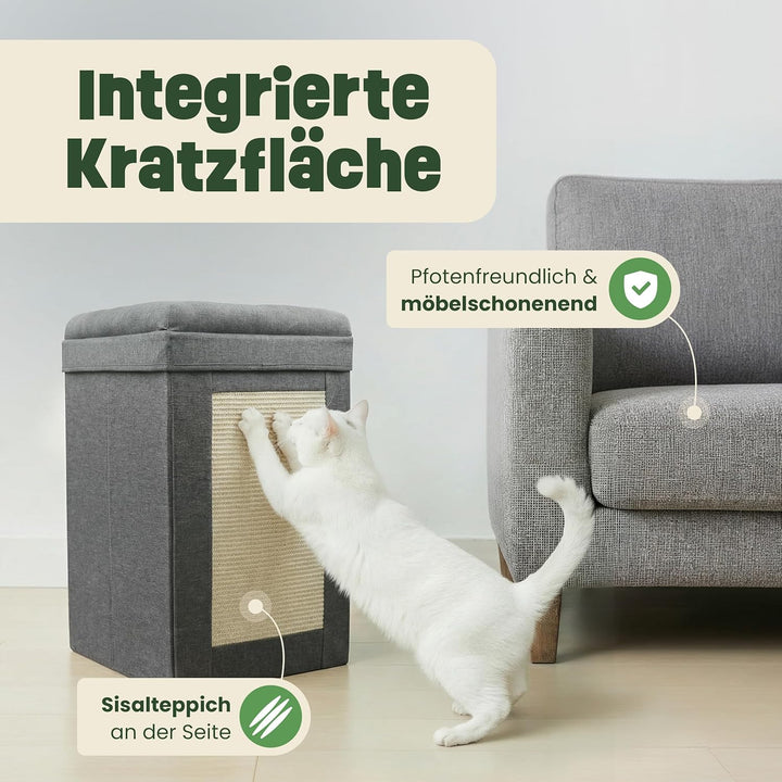 zooprinz katzenhöhle cat cave – kuschelhöhle für Katzen & grosse Katze, warmes katzenbett beige mit