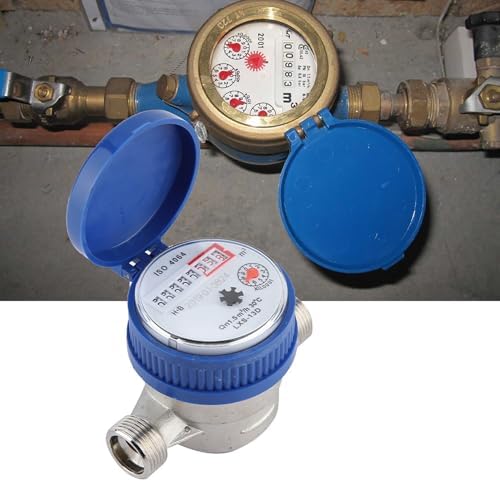 Garten-Wasserzähler Kupfer-Wasserzähler 1.5m3/h 0-40℃ Mechanischer Wasserzähler 15mm 1/2 Zoll Wasser