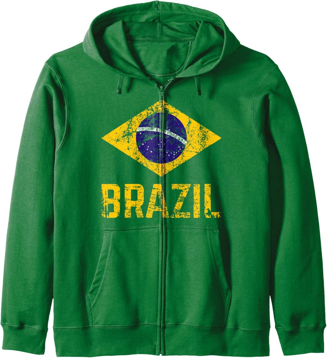 BRASILIEN Flagge BRAZIL Damen Herren Kinder BRASILIEN Retro Kapuzenjacke