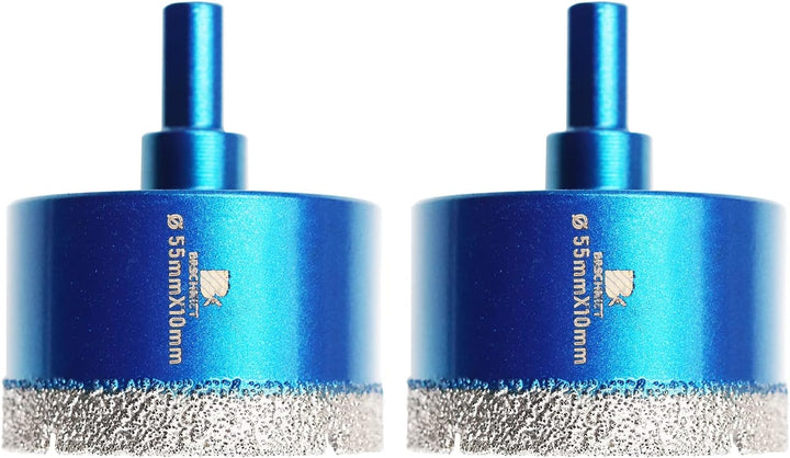 Diamant Trockenbohrer Fliesenbohrer 55mm - BRSCHNITT 3 Stück Diamant Bohrkrone - Lochsäge für Kerami