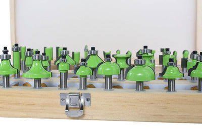 AKYLIN Fräser Set 40-tlg,Fräser Set 8mm Schaft,Fräser für Oberfräse,Holzfräser Wolframkarbid Hartmet