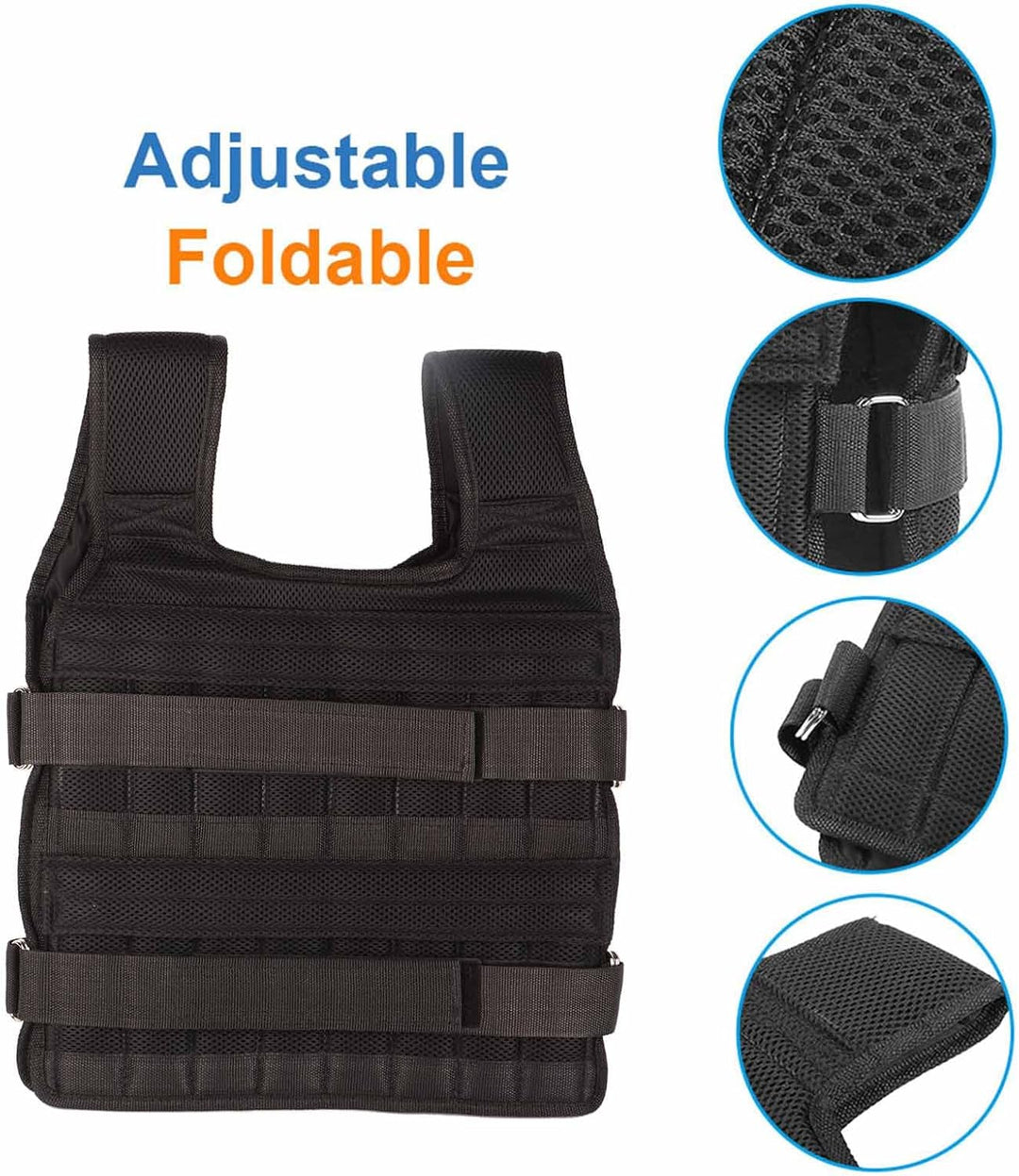 Gewichtsweste Herren 15-kg Atmungsaktives Mesh Gewichtstraining Weste Krafttrainingsjacke für Workou