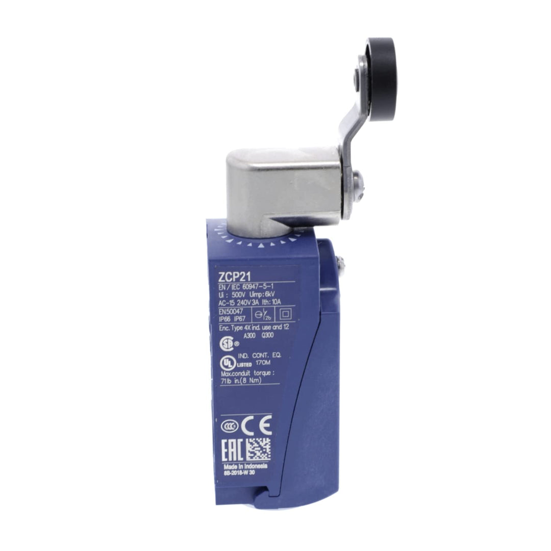 Schneider Electric - XCKP Positionsschalter Rollenhebel Kunststoffrolle, 1Ö+1S, Sprungf., Pg 11, XCK