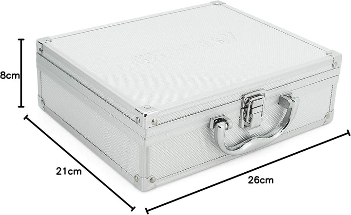 ECI AR Carry Box, kleiner Aluminium-Werkzeugkasten, leer, 260 x 210 x 80 mm, Farbe Aluminium/Silber,