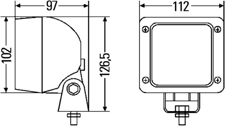HELLA - Halogen-Arbeitsscheinwerfer - Ultra Beam - 12/24V - Anbau/geschraubt - schwenkbarer Montageb