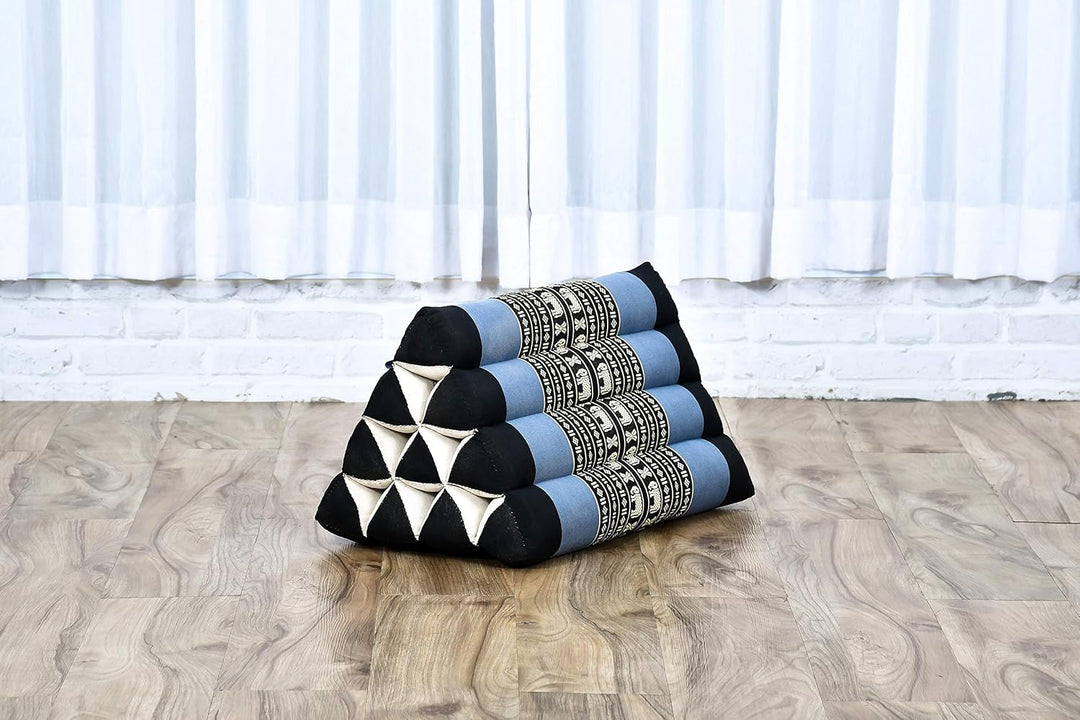 Leewadee Thai Dreieckskissen 50 x 33 x 33 cm - Feste Kapok Rückenstütze für Lesen, Bett, Sofa &amp; Bode