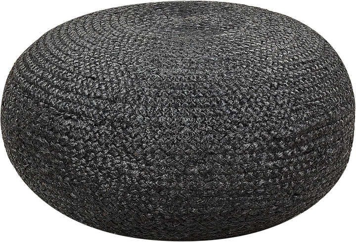 Natürlicher Pouf aus Jute schwarz ø 50 cm rund Tifelt