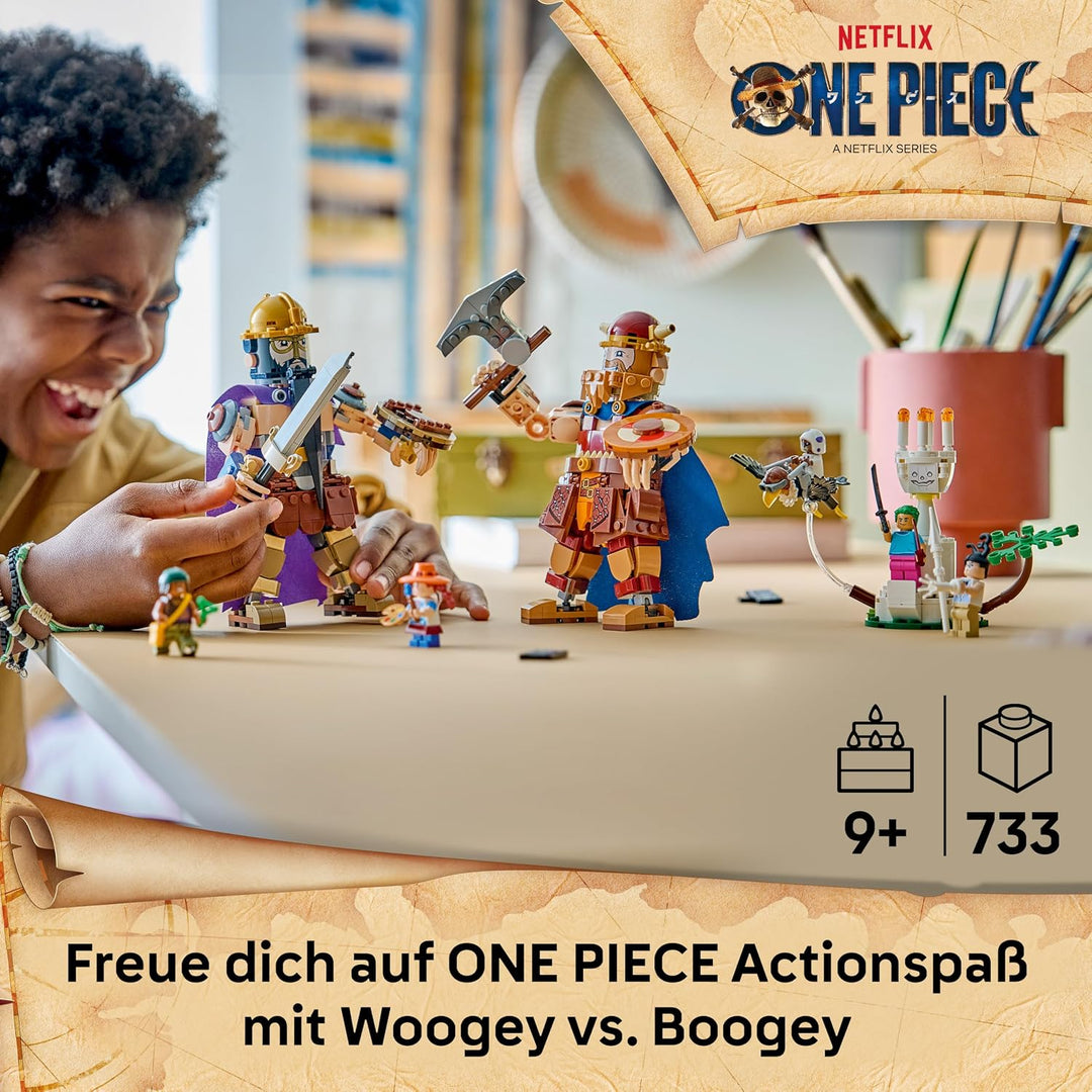 LEGO ONE PIECE Woogey vs. Boogey - Riesen von Little Garden - Interaktives Spielzeug mit 2 Actionfig