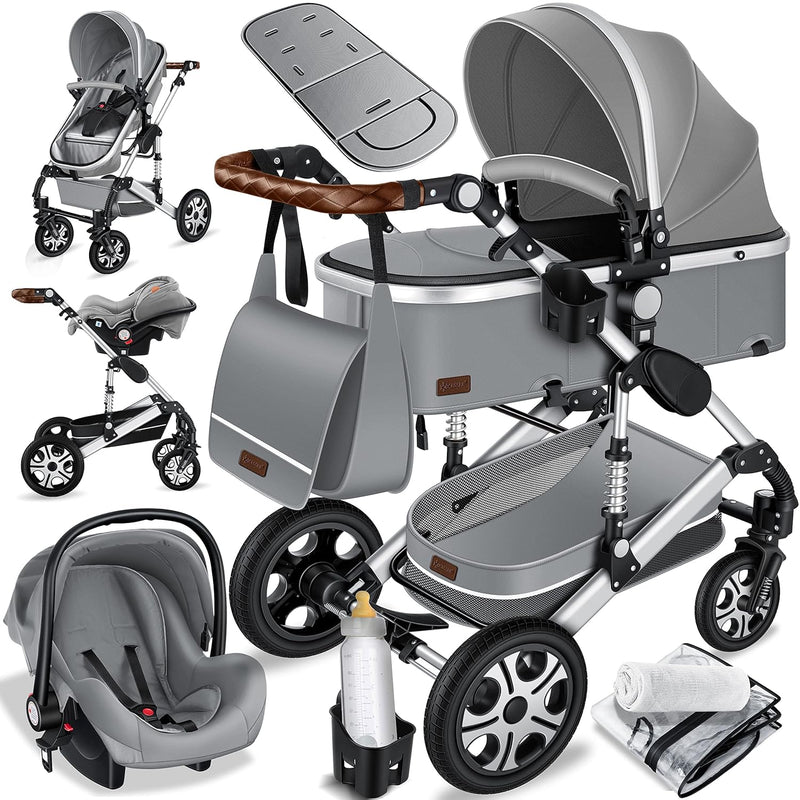 KESSER® Loops 3 in 1 Kinderwagen Kombikinderwagen Komplett-Set inkl. Babywanne & Buggy Sportsitz & A