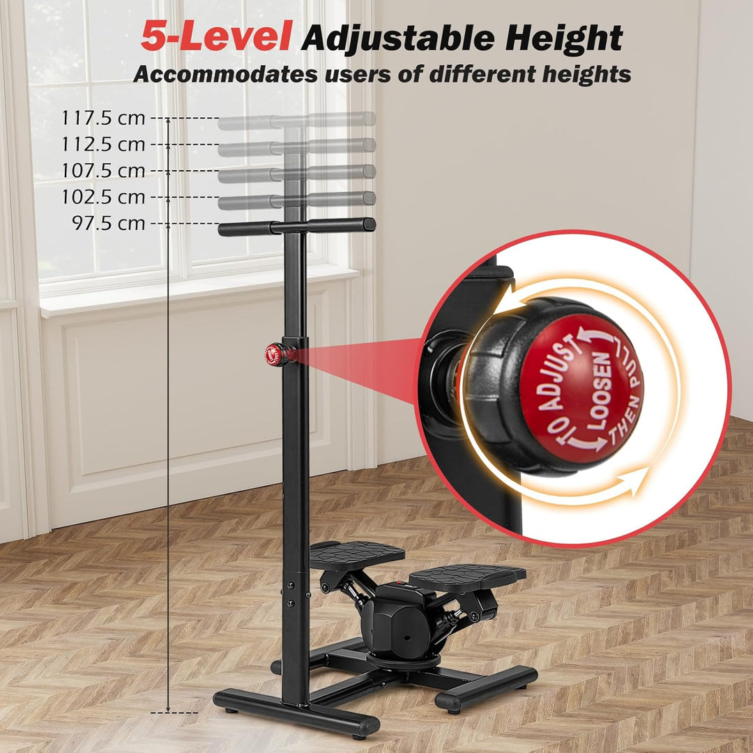 KOMFOTTEU Stepper mit höhenverstellbarem Lenker, Treppensteiger mit LCD-Bildschirm, verstellbaren Wi