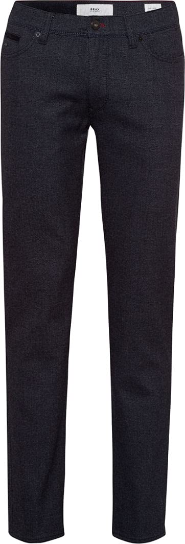 BRAX Herren Jeans Hose Cadiz C Wolloptik Twillstretch Darkblue Kariert 30W / 34L Blau (Ozean 23), 30