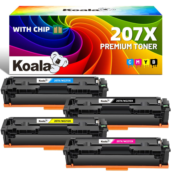Koala 207X mit Chip Kompatibel für HP W2210X W2211X W2212X W2213X 207X 207A Toner Set Multipack für