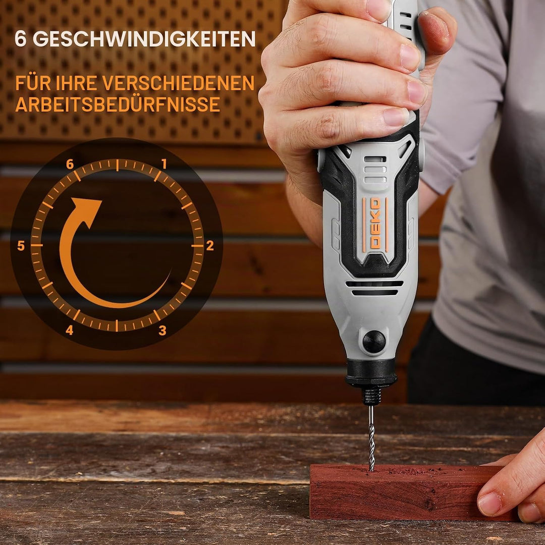 Multifunktionswerkzeug Rotationswerkzeug Gravur Gerät Mini Schleifer: DEKOPRO 170W 127 Zubehör Set V