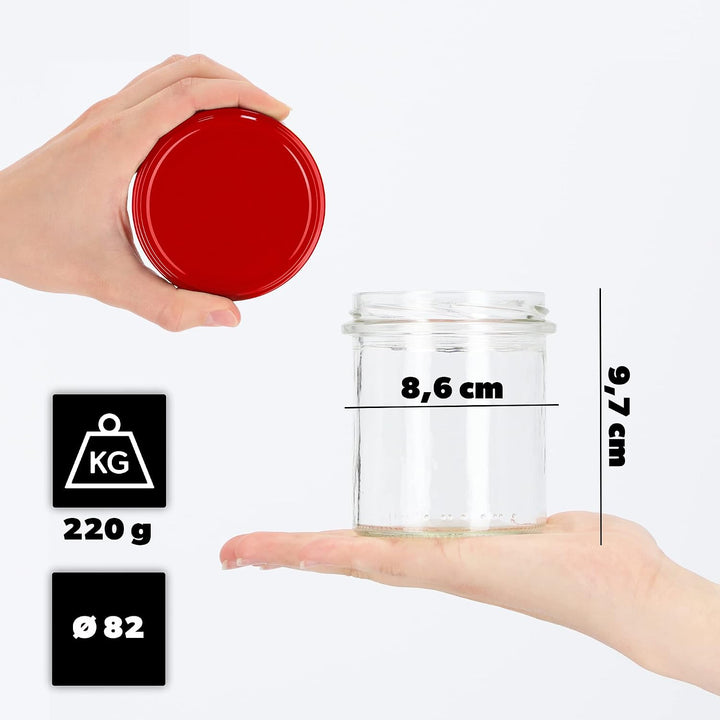 KADAX 10er Set Marmeladengläser 350ml TO82, Einmachgläser Vorratsgläser Mason Jar mit Schraubdeckel,