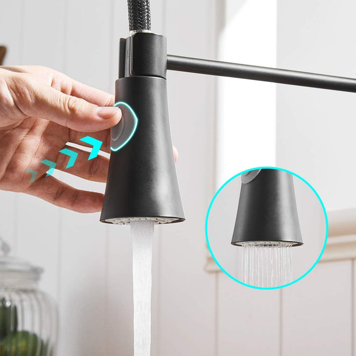 TIMACO Schwarz Wasserhahn Küche 360° Drehbar Küchenarmatur Mischbatterie Gastro Küche Armatur Spiral