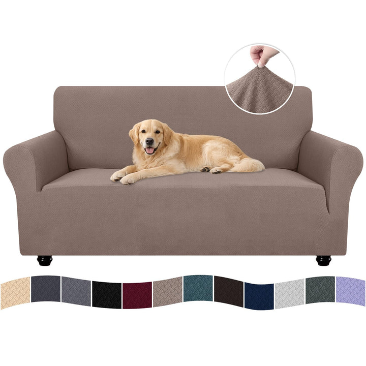 Ystyle Sofa überzug 2 Sitzer Mit Armlehne, Stretch Sofabezug rutschfest, Modern Sofa Cover Für Hunde