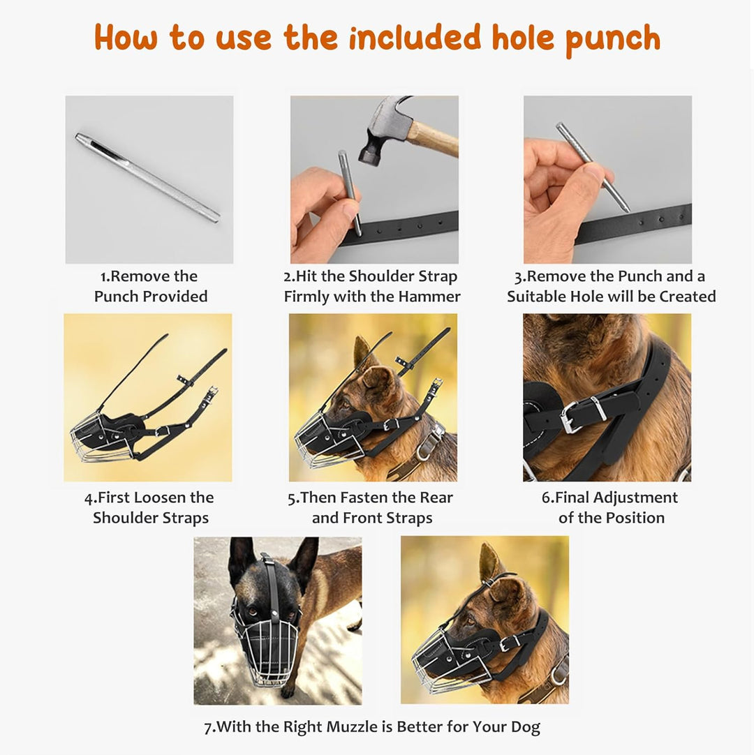 PETCUTE Hund Maulkorb Metall Maulkorb Hundemaulkorb Anti Beissen Bellen Fressen Beisskorb Sicherheit