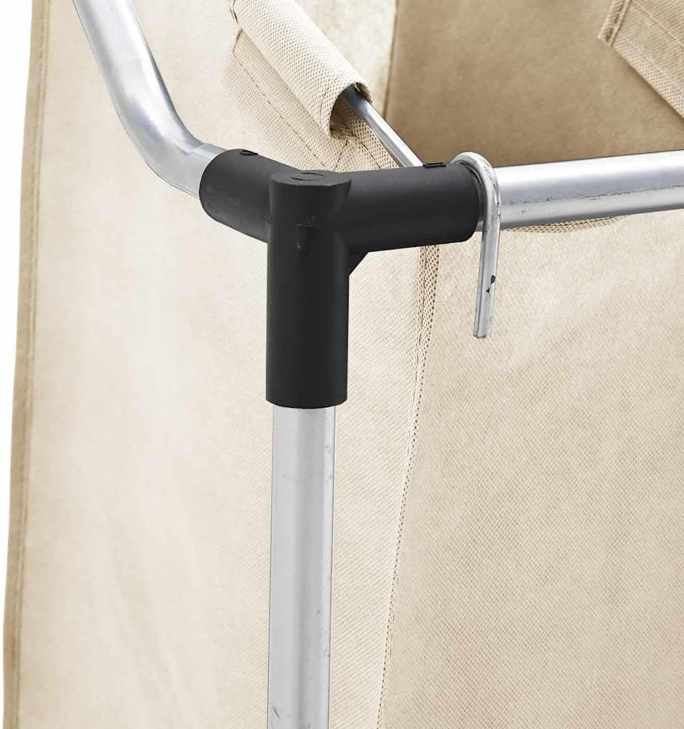 vidaXL Wäschekorb mit 4 Taschen Rollen Wäschewagen Wäschesammler Wäschesortierer Wäschebox Wäschesac