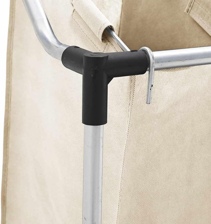 vidaXL Wäschekorb mit 4 Taschen Rollen Wäschewagen Wäschesammler Wäschesortierer Wäschebox Wäschesac
