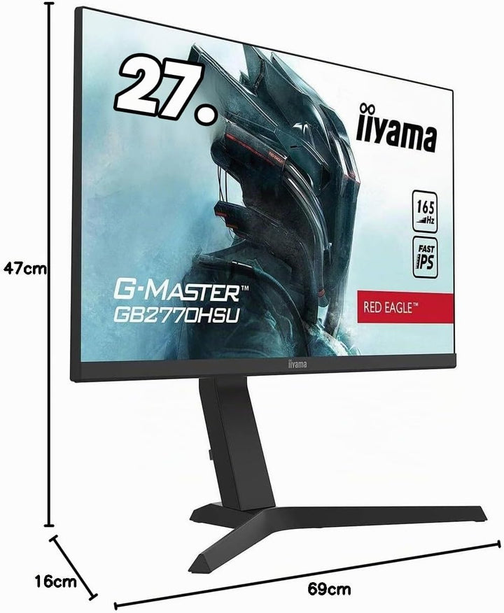 iiyama G-Master G2770HSU-B1 27 Inch Fast (FLC) IPS LCD,165Hz, 0.8ms, FreeSync Premium , Full HD 1920