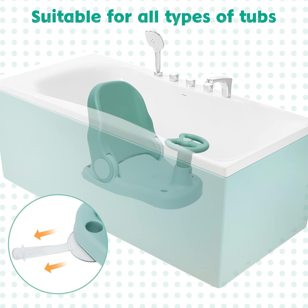 Baby-Badesitz mit verstellbarer Rückenlehne faltbarer Baby-Duschstuhl mit starkem Saugnapf Tragbares